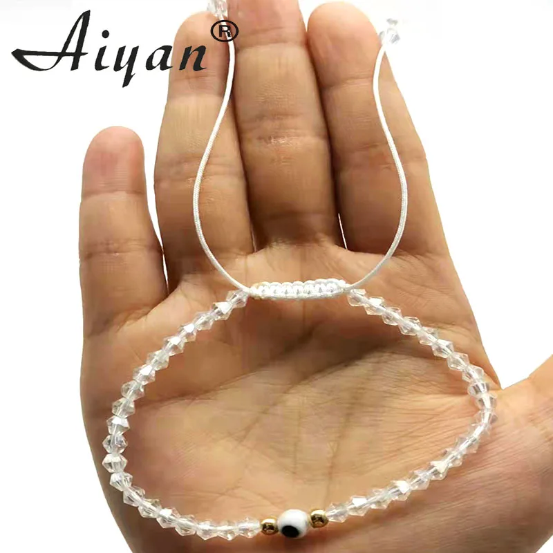 12Pieces 4MM Crystal With Flat And Pionted Ends Add 6MM Glass Eyes  Bracelets  Have Protection Function Many  Colors  Can Choose