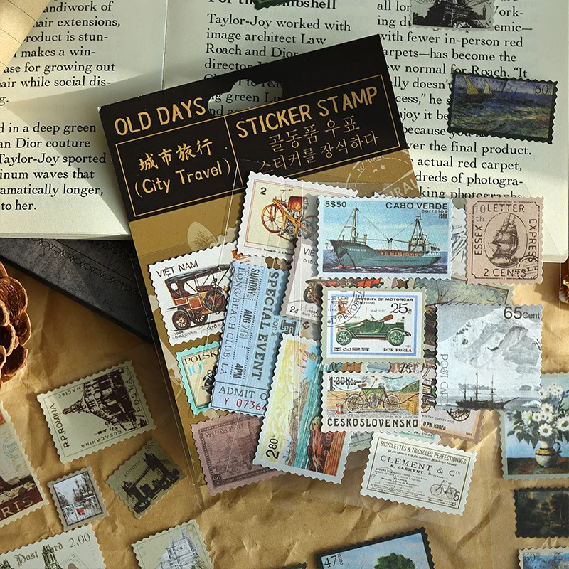 MOHAMM 4 Sheets Renaissance Industrial Era European Style Stamp Sticker Package Material