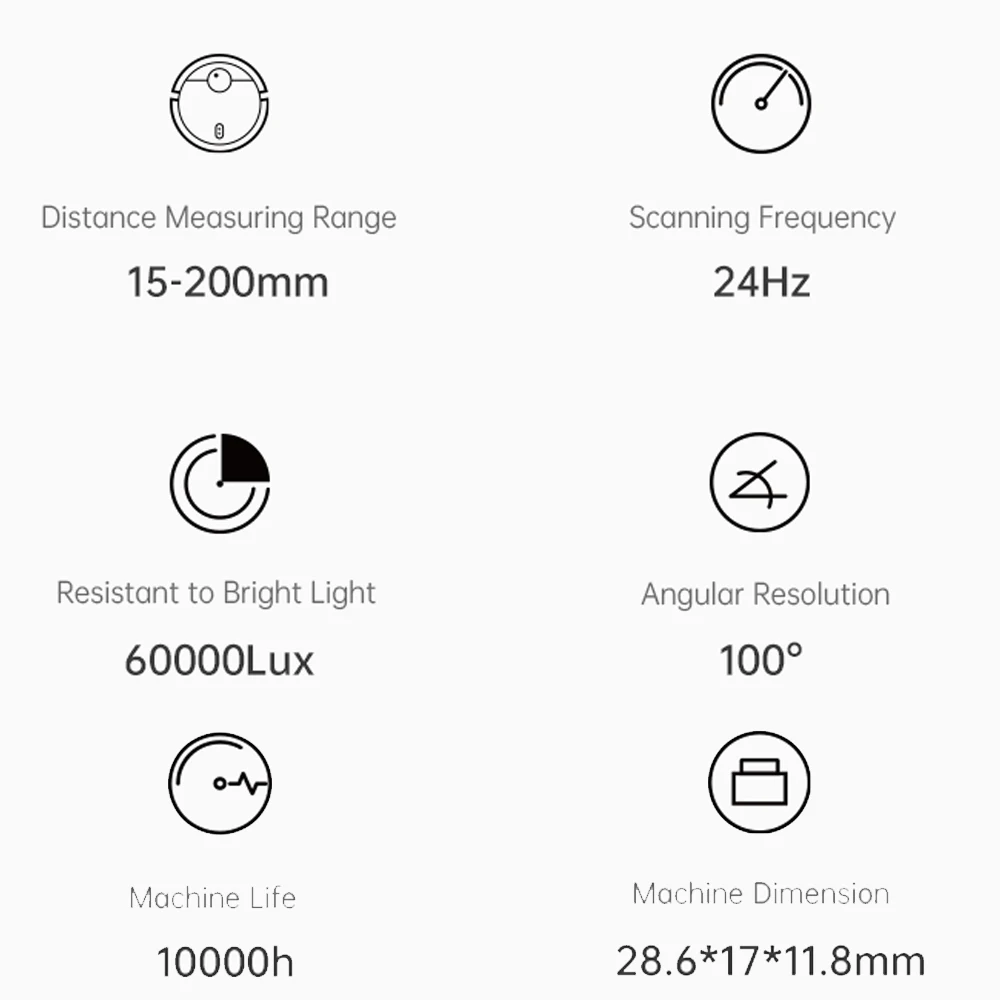 Solid State Lidar Sensor SSL-20L 15-200mm Ranging Range 100° Field of View Home Service Robot Avoidance Sensing Module