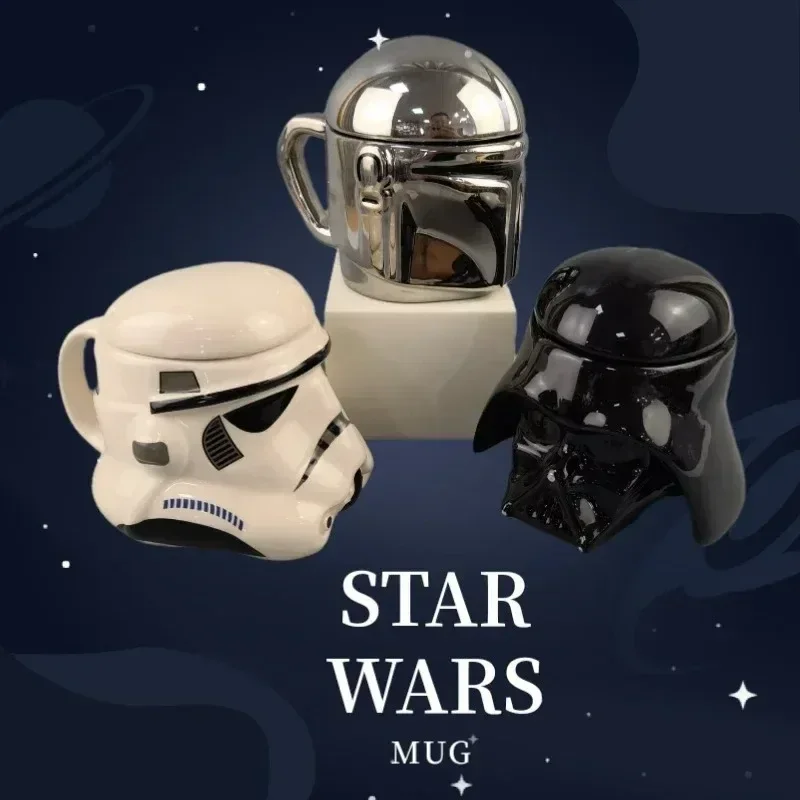 Hot The Mandalorian Mugs Star Wars Creative Mug Electroplated Ceramic Milk Coffee Cups Xmas Anniversary Birthday Valentines Gift