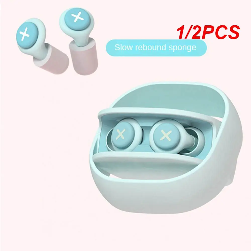 

1/2PCS Earplugs Soundproof Sleeping Ear Plugs Noise Reduction Red Small For Sleep Special Mute Soft Slow Rebound Anti Snore