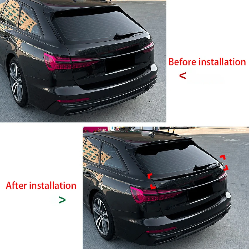 ل 2019-2024 أودي A6 C8 أفانت Allroad سبويلر خلفي منتصف سبويلر الجذع الجناح الشفاه الخلفي الأوسط سبويلر مجموعة اكسسوارات السيارات