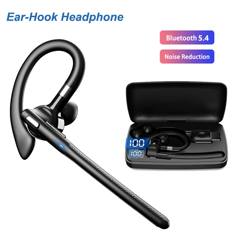 

Bluetooth-гарнитура, беспроводные деловые наушники для вождения, HD-наушники для звонков с двойным микрофоном, водонепроницаемые наушники с шумоподавлением