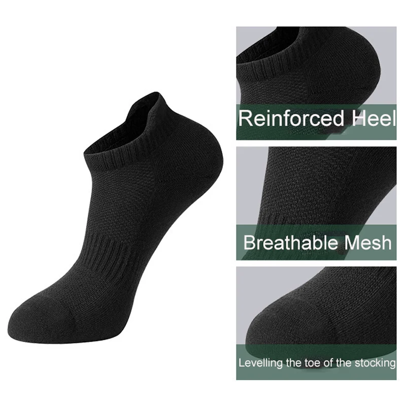 6 Pairs Men Ankle Socks Athletic Running Low Cut Sports Socks Breathable Casual Cushioned Tab Short Socks for Men Women