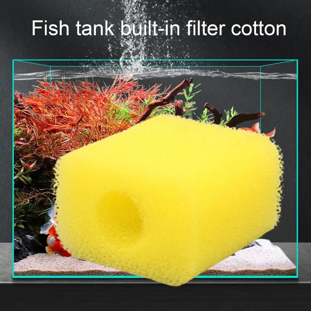 Eco-friendly Reusable Fish Tank Inlet Replacement Sponge Unfading Color Yellow Fish Tank Inlet Aquarium Accessories