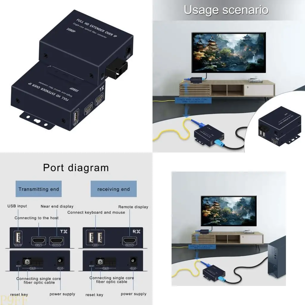 

CS1W KVM USB Extende 1080P Transmit Video Ethernet Cable Transceiver Receiver Support for Keyboards Mouse PC Accessories