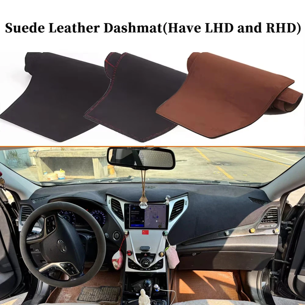 Accessories Car-styling Suede Leather Dashmat Dashboard Cover Dash Mat For Hyundai Grandeur HG Azera G5 2012 - 2017 2013 2014