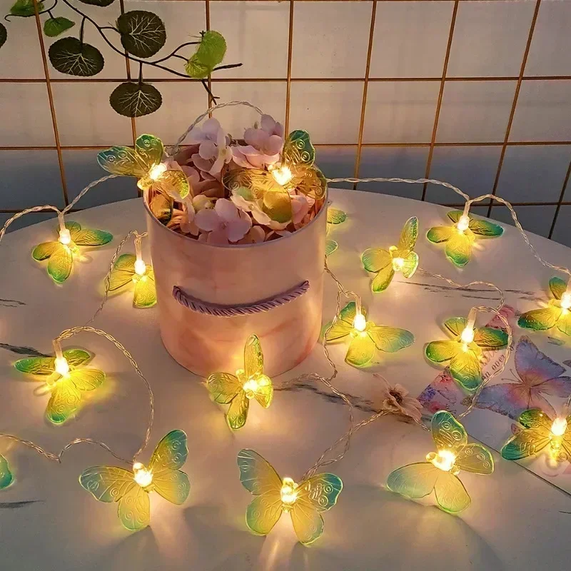 1.5M Butterfly LED Fairy Lights Garland for Girls Birthday Party Wedding Spring Home Decor Kids Christmas Gift