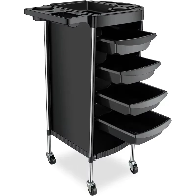 Hair Salon Storage Tool Cart, 5-Layer Salon Cart with Wheels, Space Saving Salon Station Trolley Cart