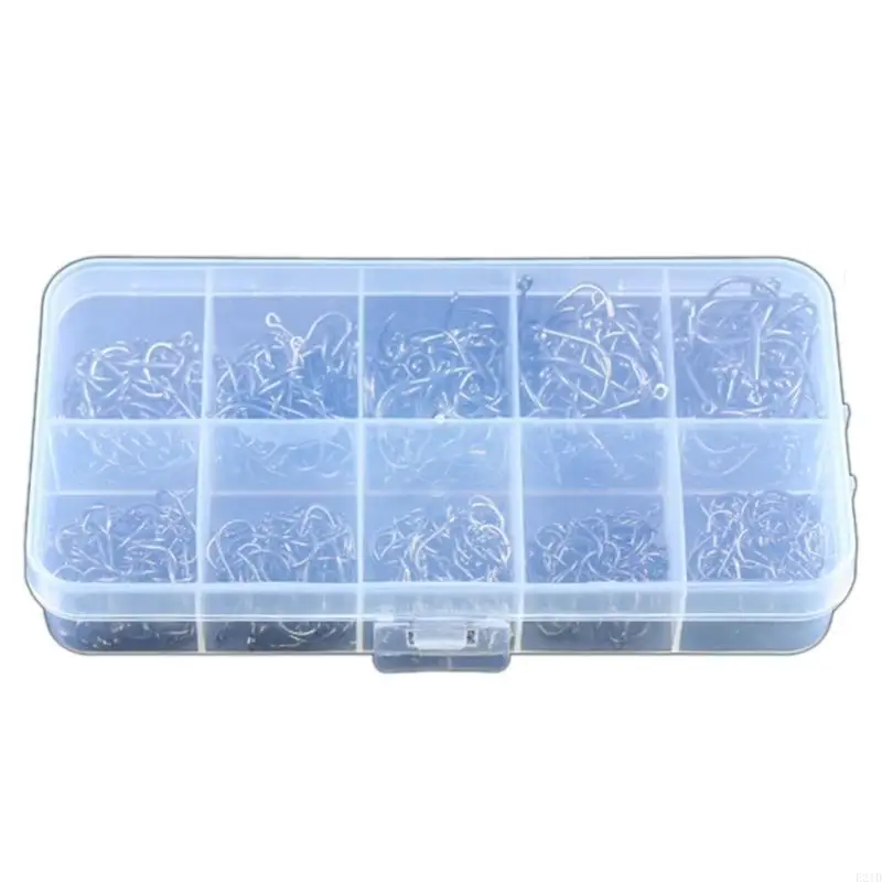   400pcs Barbed Fish Hook With Eye Carbon Steel Eyed Sea Fish Hook for Carp Fishing Tackle Rustproof Single Hook Enduring