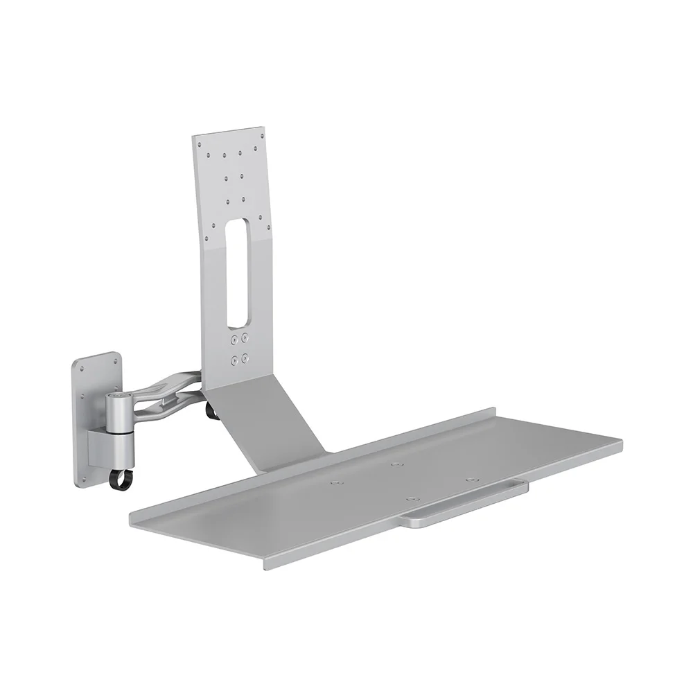 2026 New Adjustable Aluminum Alloy Wall Mount Arm 360 Rotation 15 Tilt 20KG Load Capacity For 13''-27'' Industrial Monitors
