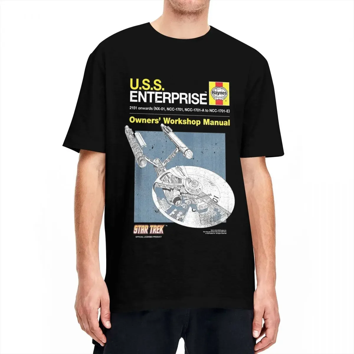 Star Treks Vintage U.S.S Enterprise Manual T-Shirt for Men Casual 100% Cotton Tee Shirt Crew Neck T Shirt 4XL 5XL 6XL Tops manga