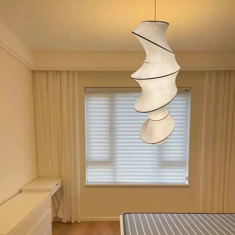 غرفة المعيشة الحديثة غرفة الطعام غرفة الشاي غرفة نوم منصة مشروبات السرير اليابانية الحرير قلادة الخفيفة