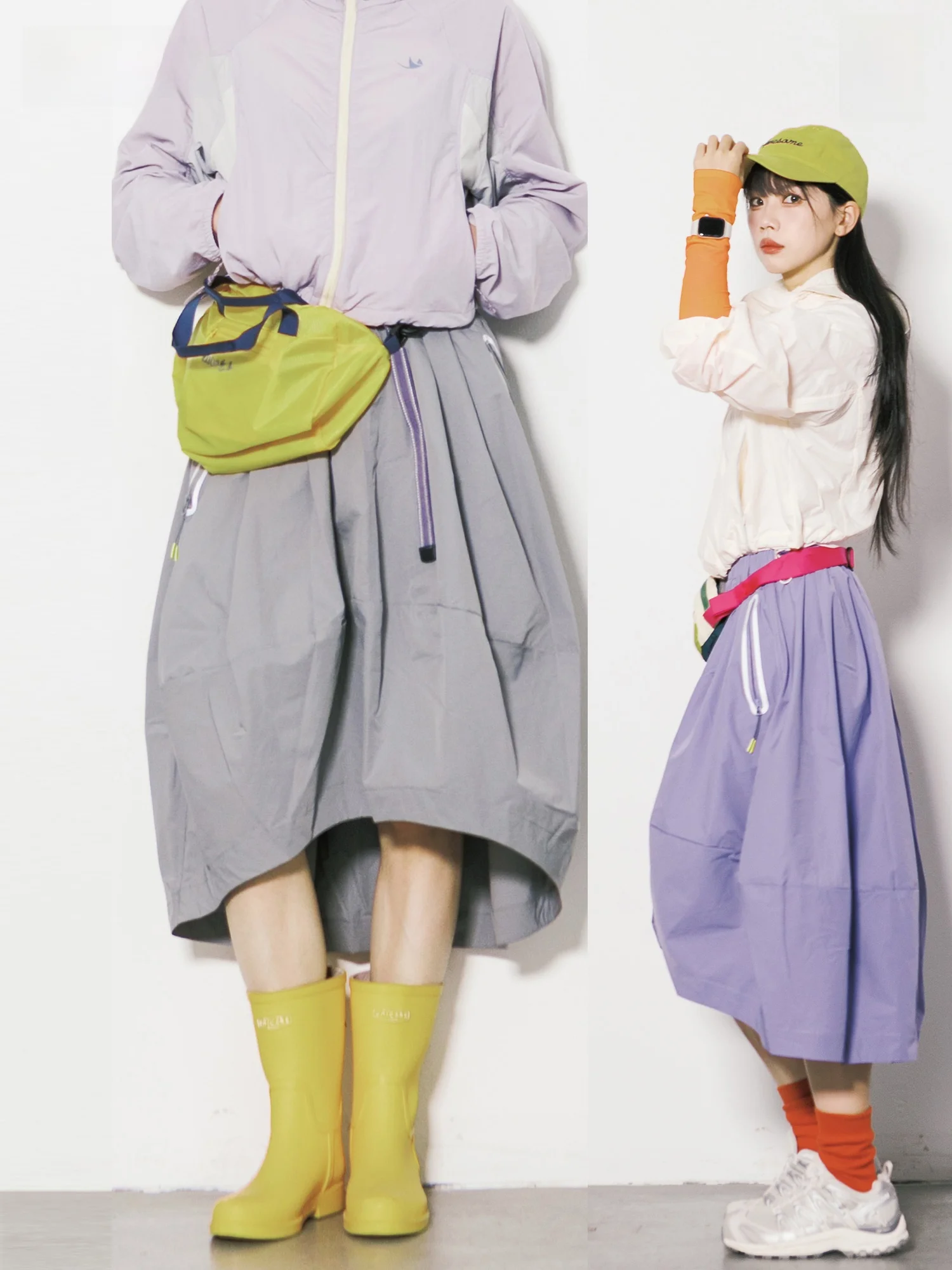 

Outdoor Floral Print A-Line Skirt Women's Summer Loose Fit Quick Dry Reflective Printing Workwear Long Umbrella Skirt