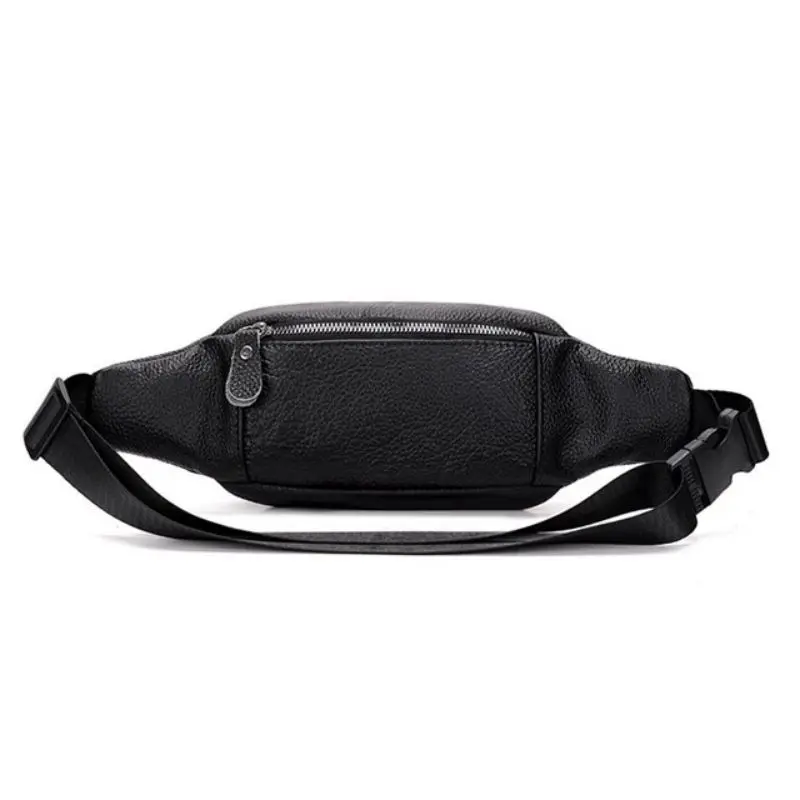 Bolso de pecho de cuero genuino para hombre, bolsa de cintura de cuero de vaca de gran capacidad, bandolera de hombro Vintage, monedero para teléfono, moda deportiva