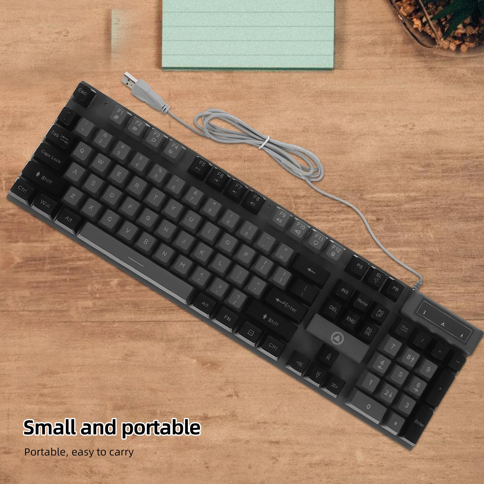 

104 Keys Gaming Keyboard Rgb Backlit Mechanical Wired Pc Accessories Full Size For Office Computer Game Hardware Ergonomic