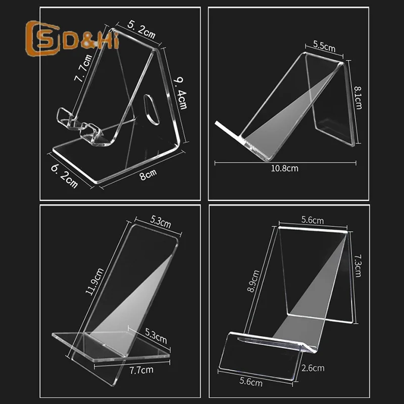 Mobile Phone Stand Acrylic Counter Display Stand Clear Phone Holder Lazy Stand Base For Huawei Xiaomi Iphone
