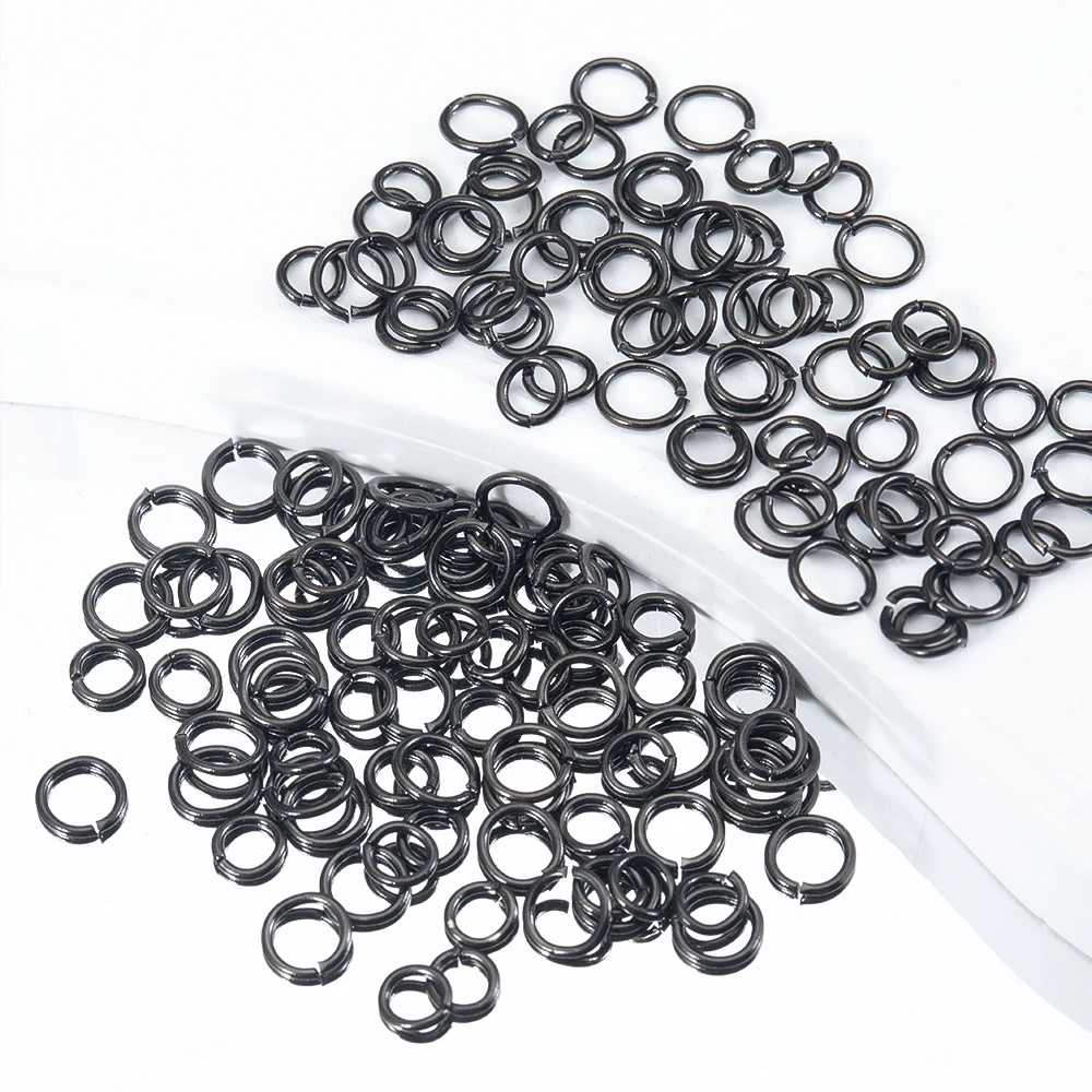 100-200pcs Stainless Steel Split Rings Black Open Jump Rings Connector DIY Necklace Bracelet Making Jewelry Findings Wholesale