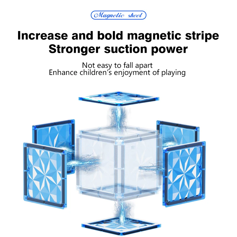 Magnetische blokken die een besneeuwde wereld afbeeldt, een creatief structureel leerspeelgoed, een perfect verjaardagscadeau voor zowel jongens als meisjes.
