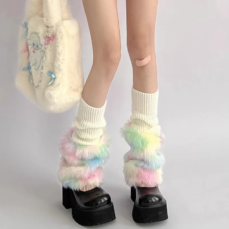 meias-calcas-de-estilo-japones-harajuku-da-subcultura-y2k-hot-girl-meias-calcas-coloridas-e-felpudas-de-malha-com-efeito-de-duas-pecas-ate-a-metade-da-panturrilha