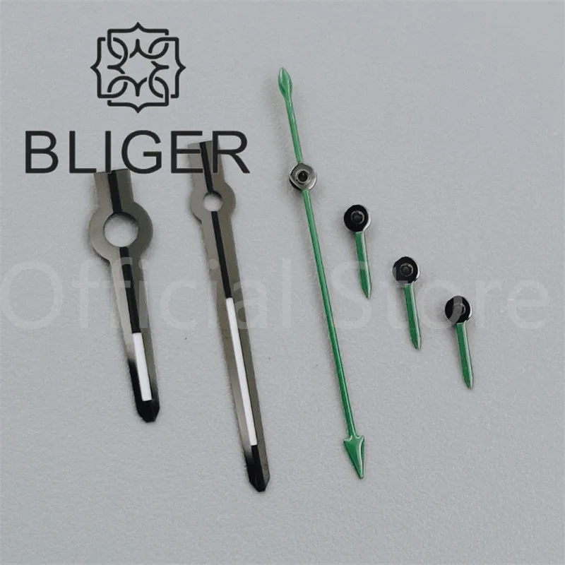 BLIGER Watch Hands Fit VK63 Silver Yellow Gold Rose Red Quartz Movement Green Luminous 6PCS/Set