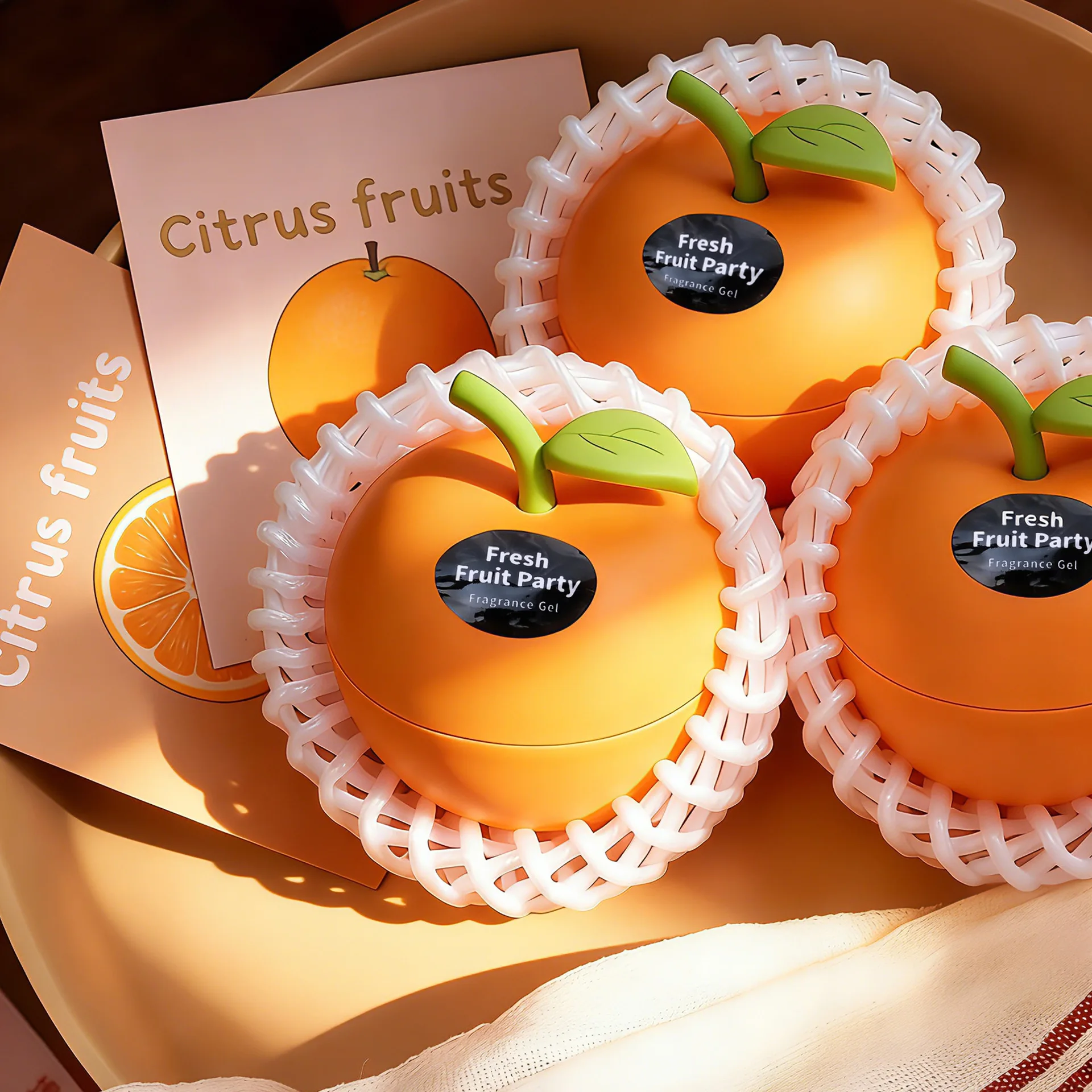 Orange Fruit Solid Aromatherapy Cream, Non-alcoholic Car Fragrance Decoration, Fragrance Expansion, Deodorization Air Freshener