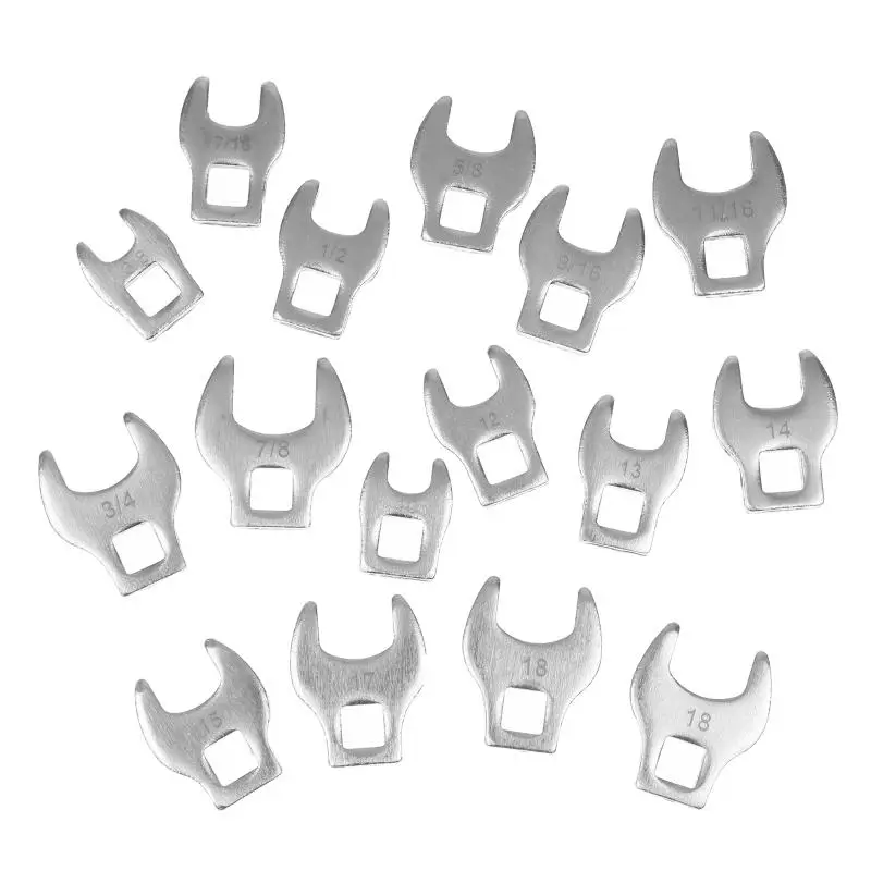8Pcs Heavy Duty Inch Metric Crowfoot Wrench Set Chrome Vanadium for Plumbers Electricians Repair Jobs