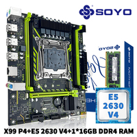 SOYO X99 P4 Motherboard Set Kit With Intel LGA2011-3 Xeon E5 2630 V4 CPU DDR4 16GB (1*16GB) 2133MHZ RAM Memory NVME M.2 SATA