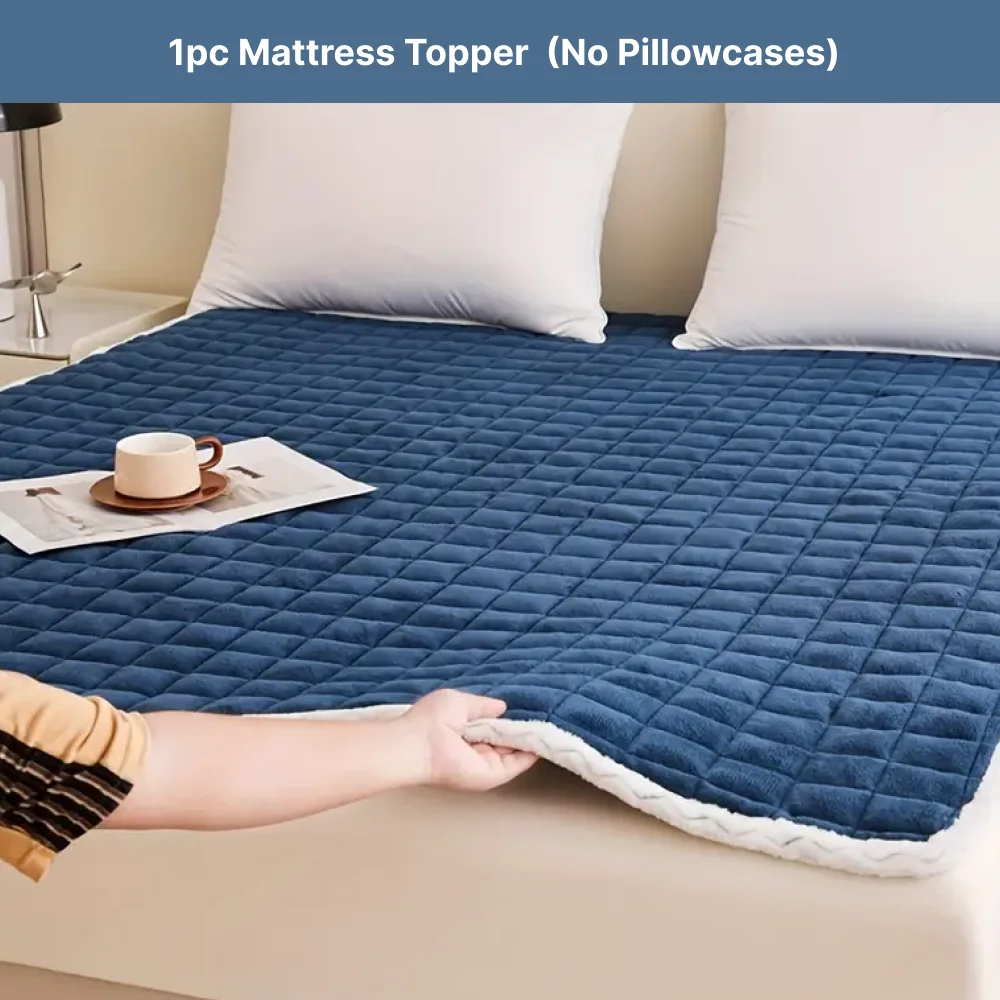 Milk Velvet Mattress Pad – Soft, Breathable Bedding Protector, Queen Size, Comfortable Quilted Top Mattress Cover