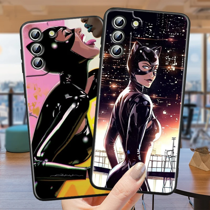 Film C-Catwoman Sexy For Samsung Galaxy S24 S23 S22 S21 S20 FE S10 S10E Plus Ultra Pro Lite 5G Black TPU Phone Case