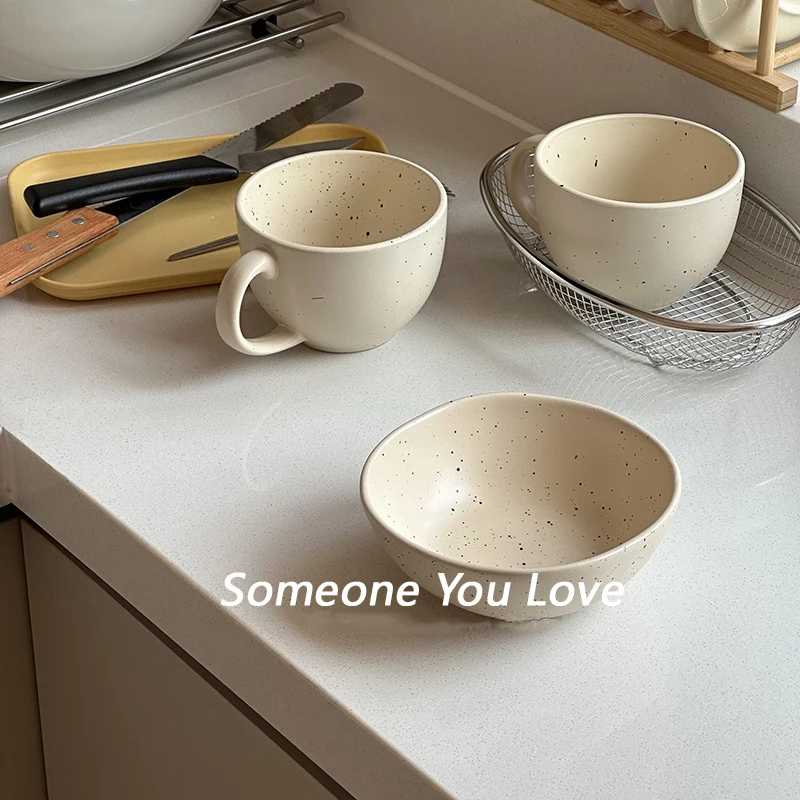 Splash Ink Ceramic Bowl 5.9Inches Household Yogurt Bowls Breakfast Congee Tableware Resturant Porcelain Dinnerware