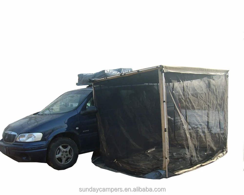 

Awning Roof Top Tent Camper Trailer 4WD Awning 4X4 Camping Car Rack Pull Put With Mesh Room