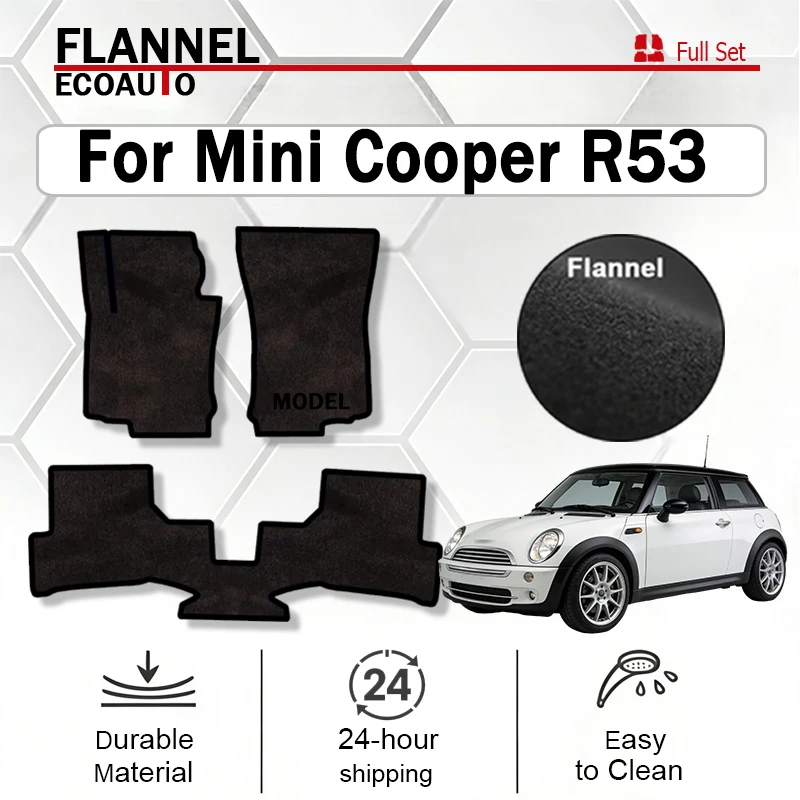 

Коврики ECOAUTO Velour передние для Mini Cooper R53 хэтчбек (2001-2006) - черные