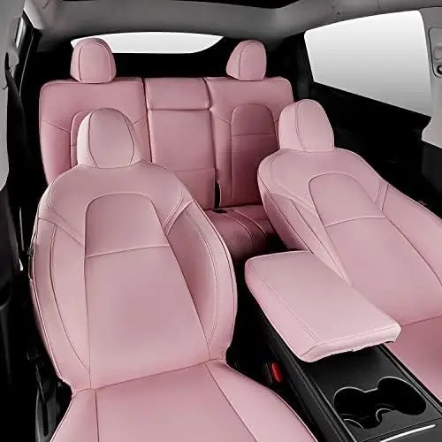 JBR7001 Wholesale Smooth Pink PU Leather For Car Use Tsla Seat Cover