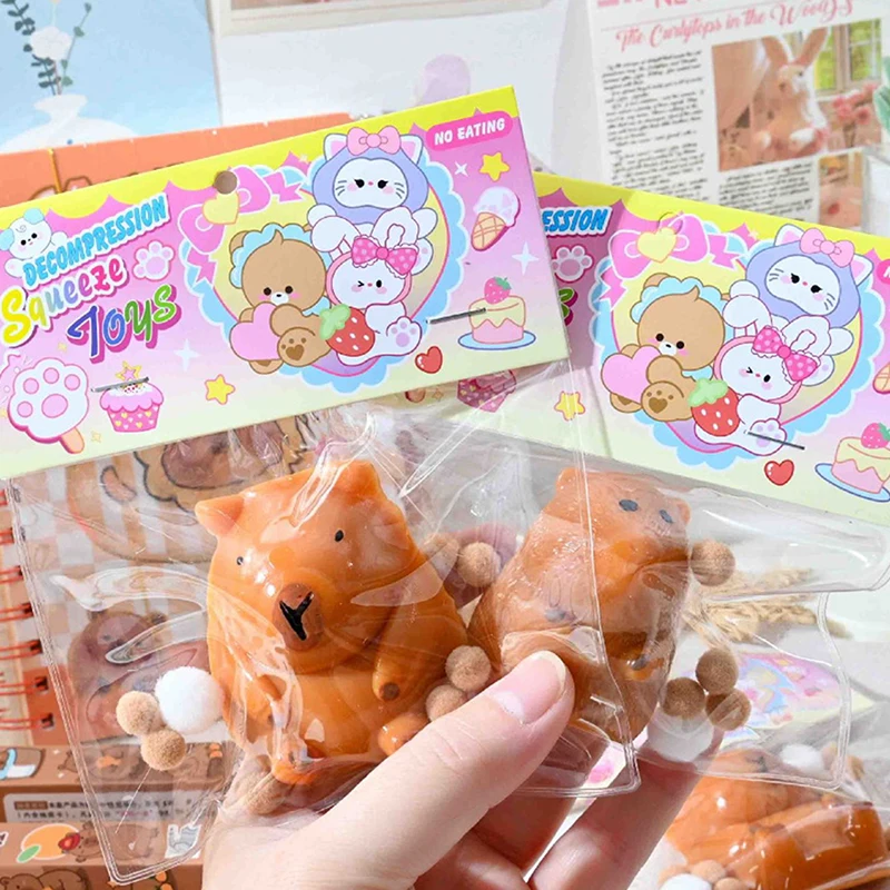 1PC Sticky ความเครียดบรรเทาของเล่นสําหรับเด็กผู้ใหญ่นุ่ม Capybara Squishy ของเล่นความเครียดบรรเทา Party Favors ของขวัญ Decompression Prop