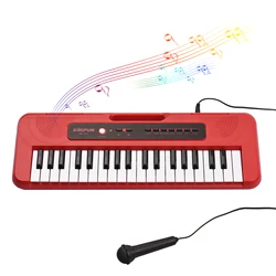 BIGFUN 37 Key Children Electronic Piano with Mini Microphone Preset 10 Demos Supports Recording Headphone/ Aux in Jack Keyboard