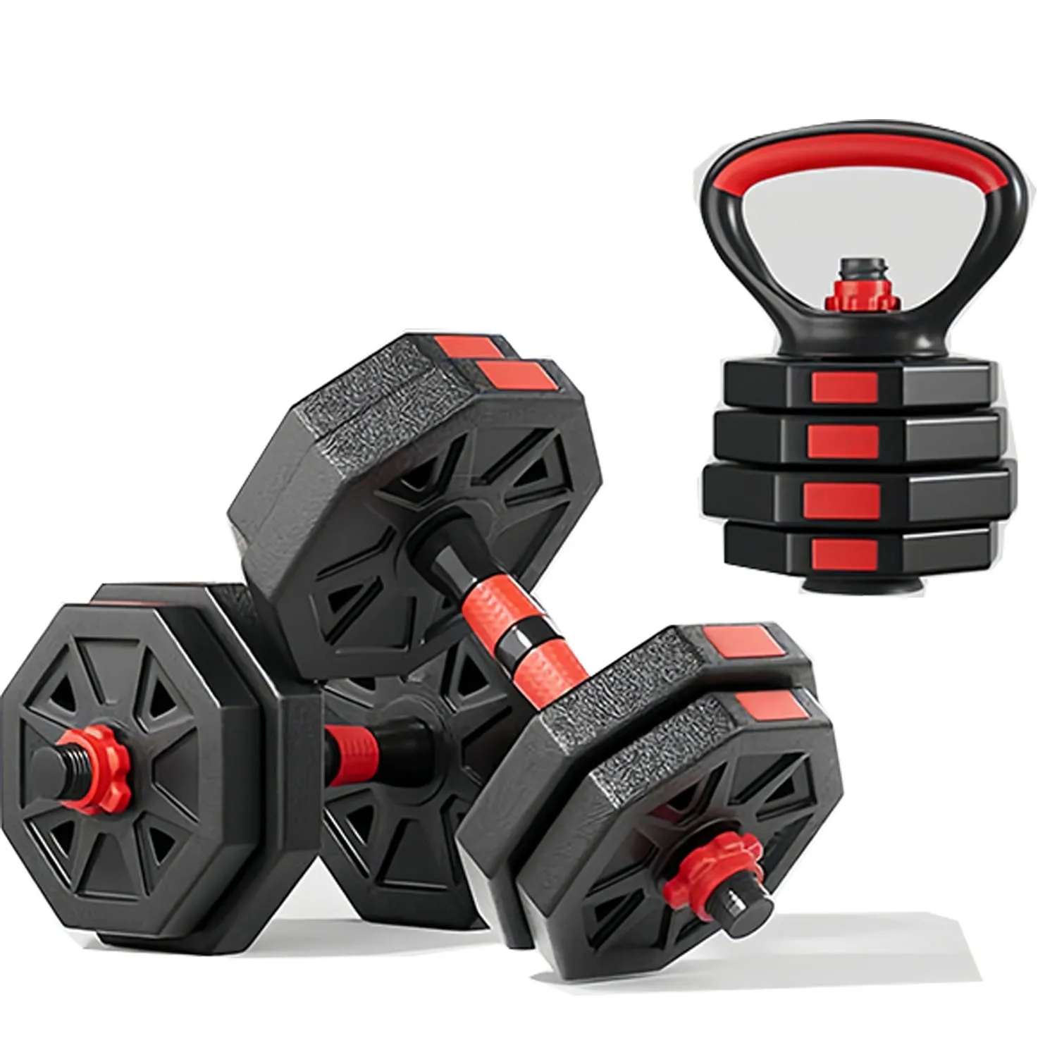 Adjustable Dumbbell Set, Octagonal Shape, Adjustable Weights and Comfortable Grip, Training Equipment for Workouts