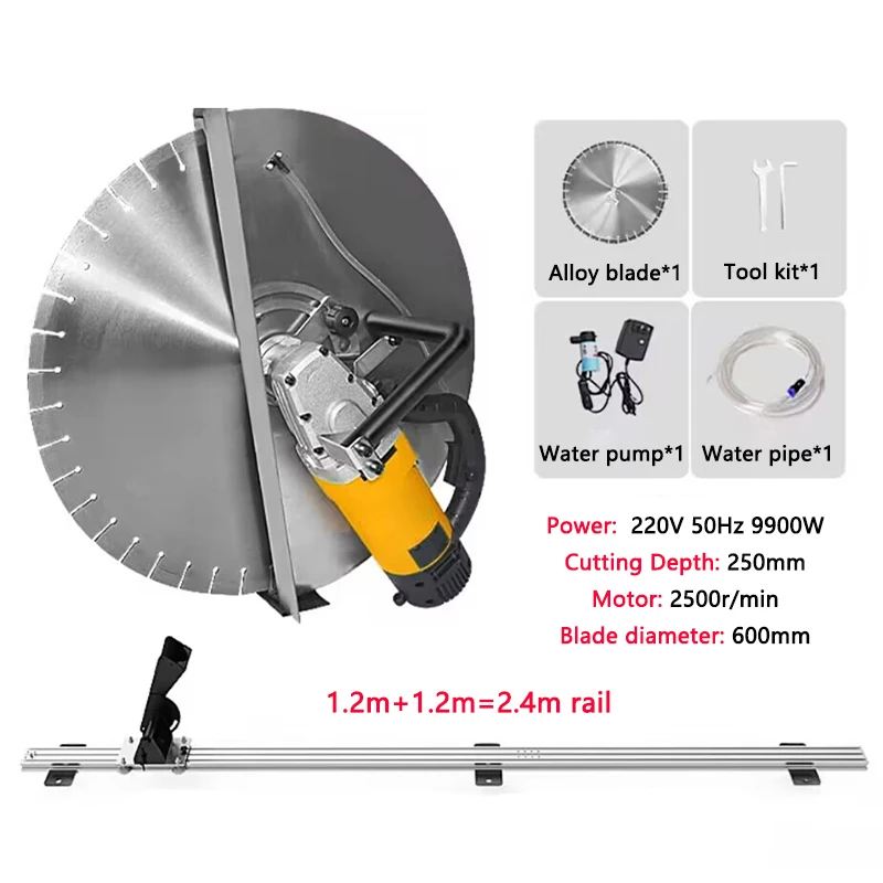 

Dust-free Large Concrete Stone/Wall Cutting machine Water and Electricity Slotting machine Depth 26cm Electric Grooving machine