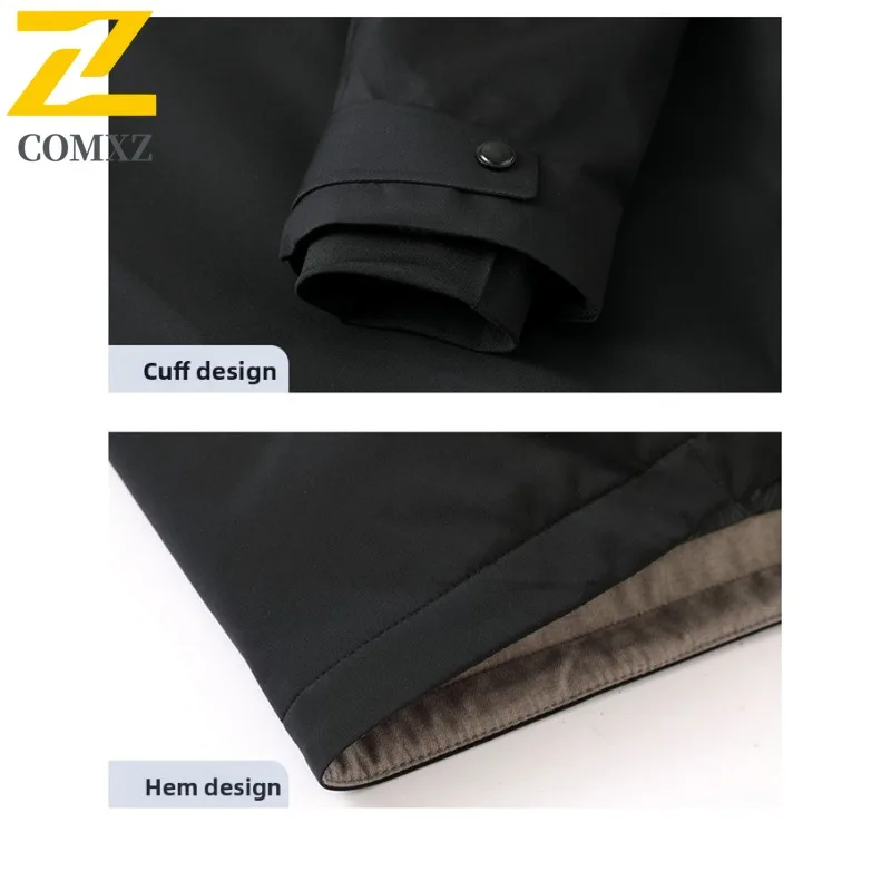 COMXZ Mens Down Jacket Classic Hooded Detachable Inner Layer Lightweight Parka Fashion Travel Windproof Warm Autumn Winter Coat