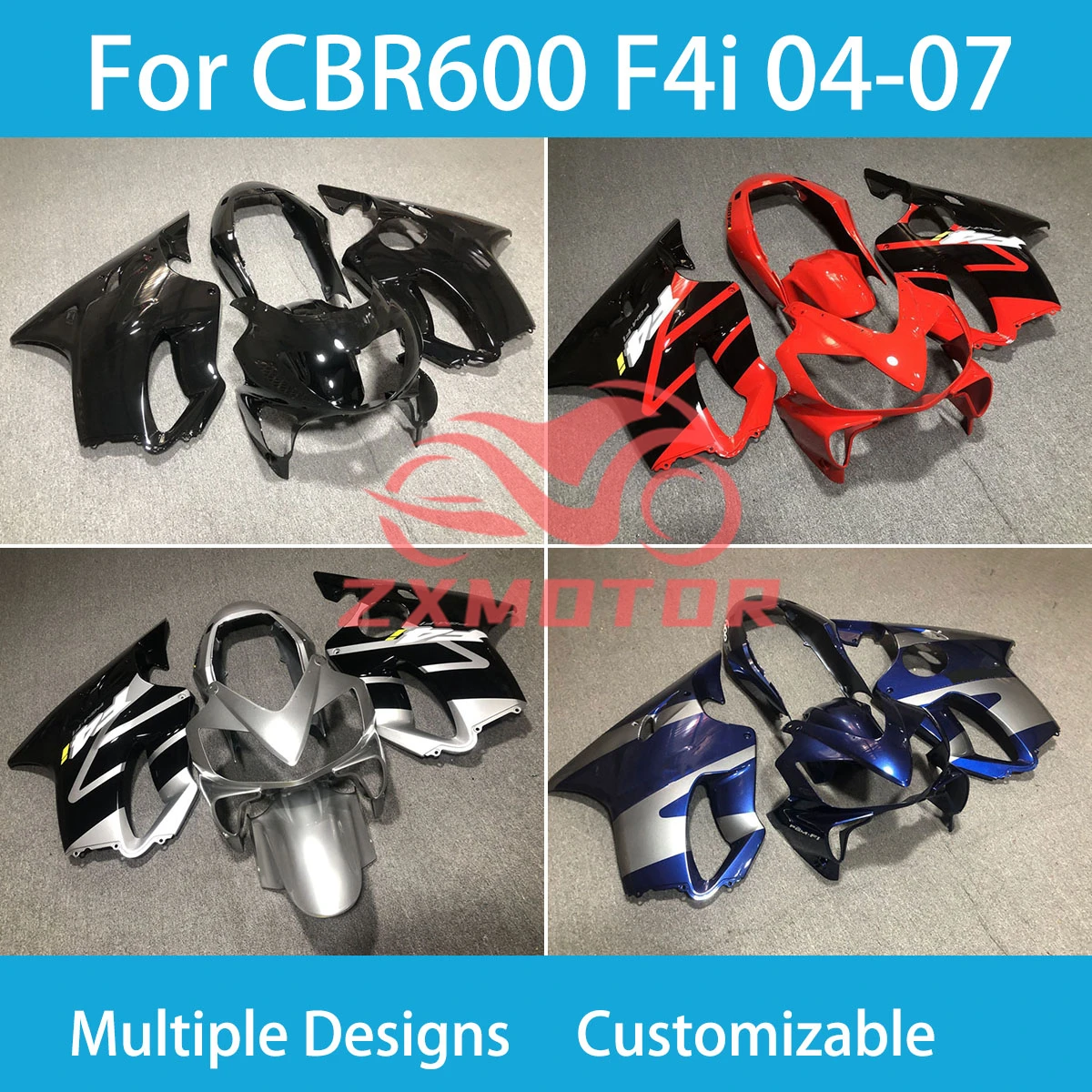 Cool Fairing Kit CBR 600 F 4i 2004 2005 2006 2007 Full Fairings Bodywork ABS Plastic Set for Honda CBR 600 F4i 04 05 06 07