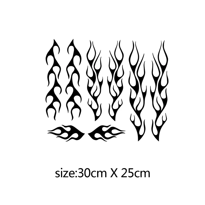 V1615# For Bicycle Frame Vinyl Decal Sticker Flame Set Car Motorcycle Mountain Bike Body Car Modeling Decorative Decal Sticker