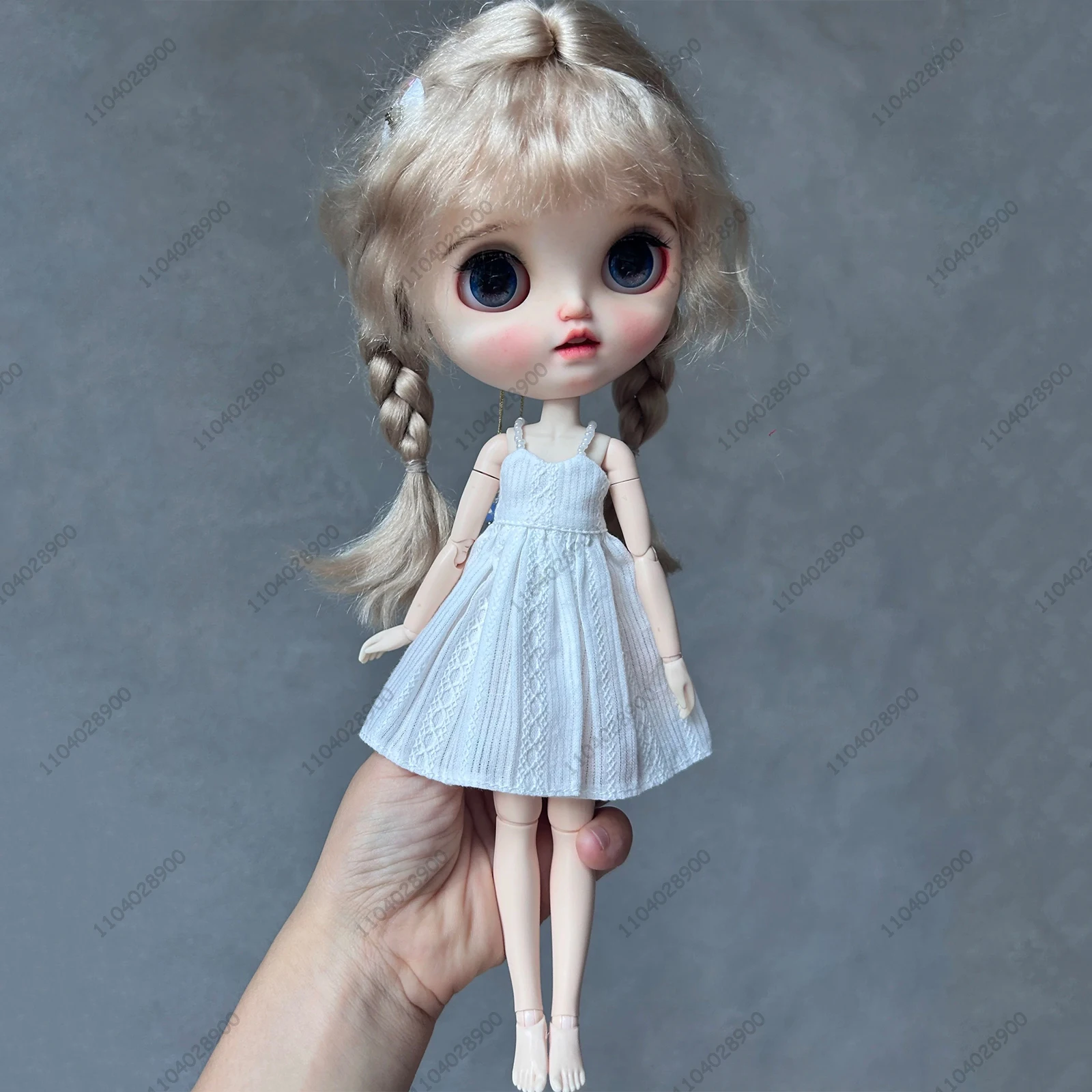 

For Blythe Doll 30cm Doll Clothes Floral Patterned Strappy Slip Dress Sleeveless Spaghetti Strap Dress Beach Vacation