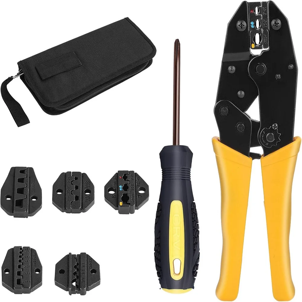 Ratchet Crimper Wire Plier Crimping Tool Cable Electrical Terminals Kit Set