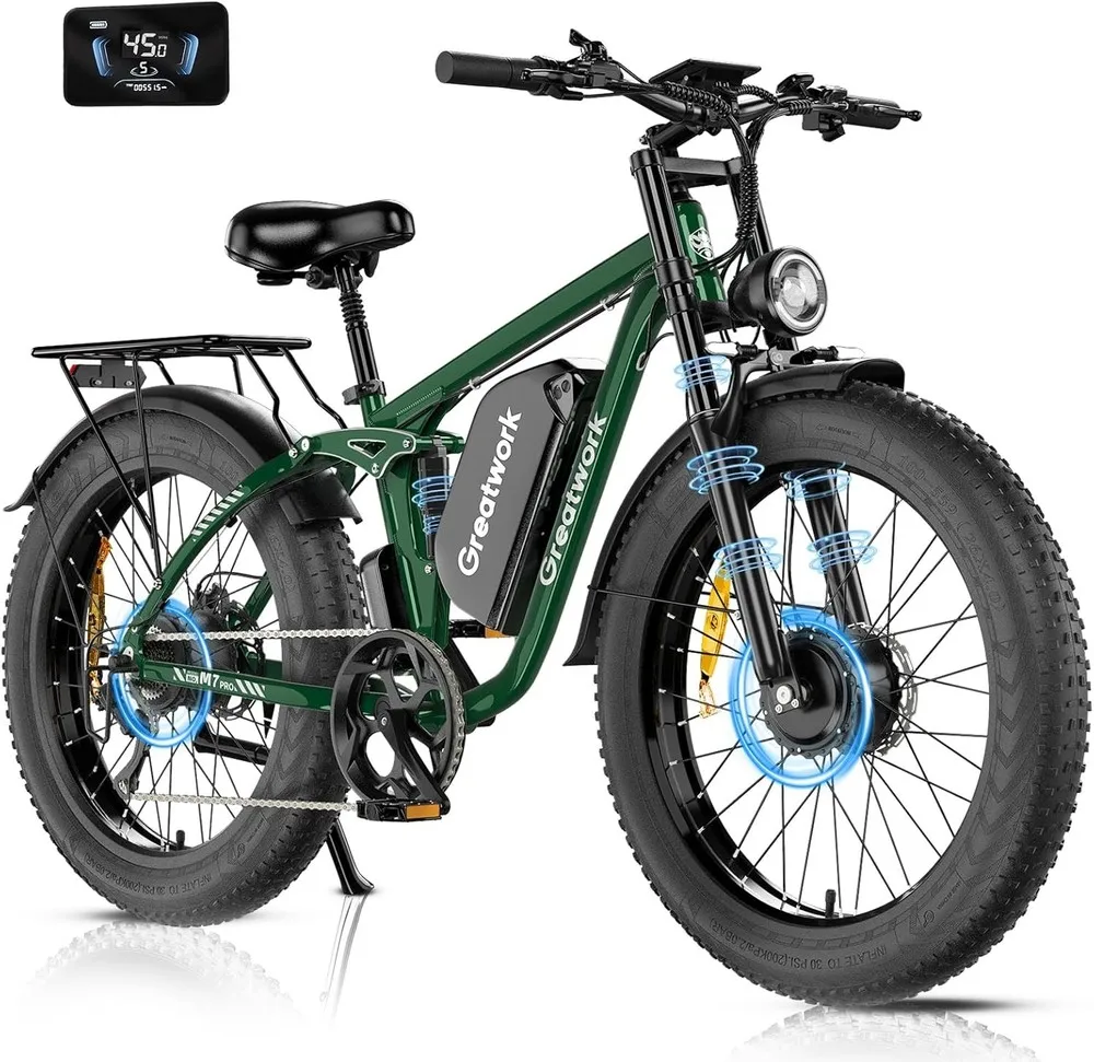 5000W Dual Motors Electric Bike for Adults 24" E Bike 45MPH 52V Mountain Bicycle image 3