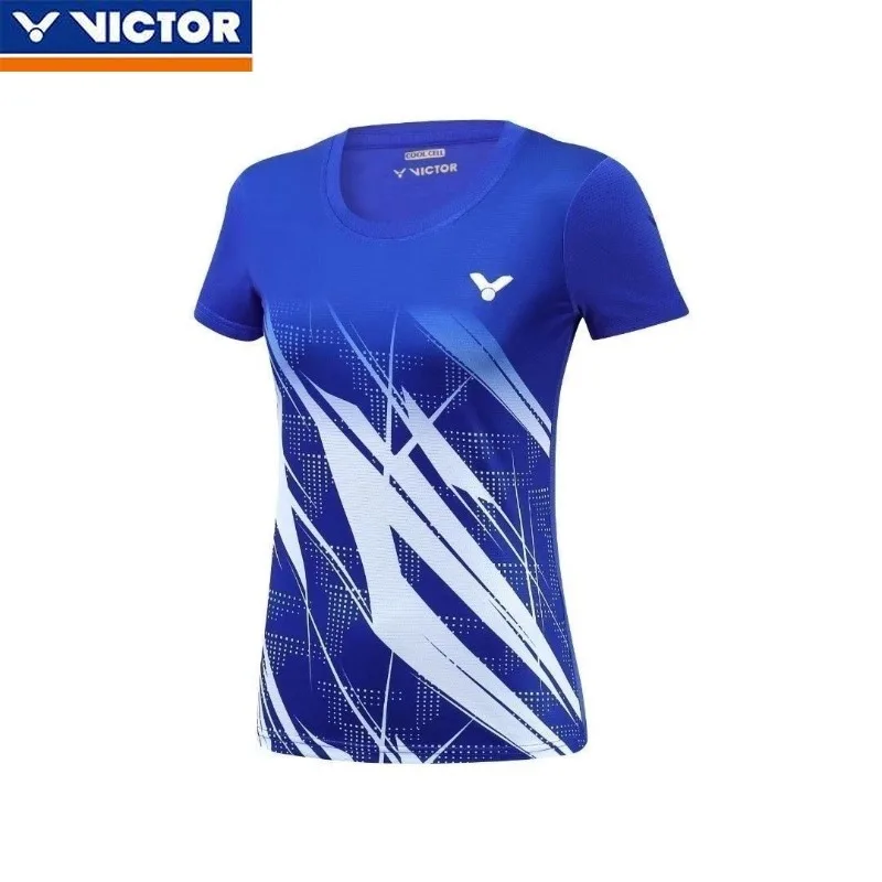 Victor 2024 Badminton Suit Sports Men's Women's Short Sleeve Quick-Drying Running Breathable Sweating Training Competition Suit