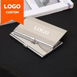 Custom Logo Business Cardcase Holder Professional Stainless Steel Multi Wallet Slim Credit ID Card Case Box Holder Company Gifts