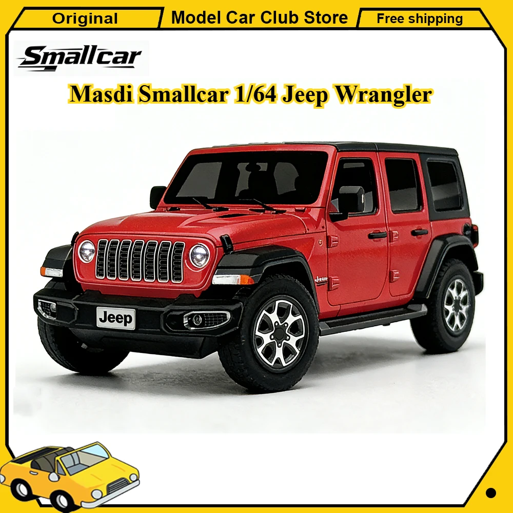 

Masdi Smallcar 1/64 Jeep Wrangler Red Silver Yellow Green Black Alloy Car Model Miniature Diecast Collection Ornament Hobby Gift