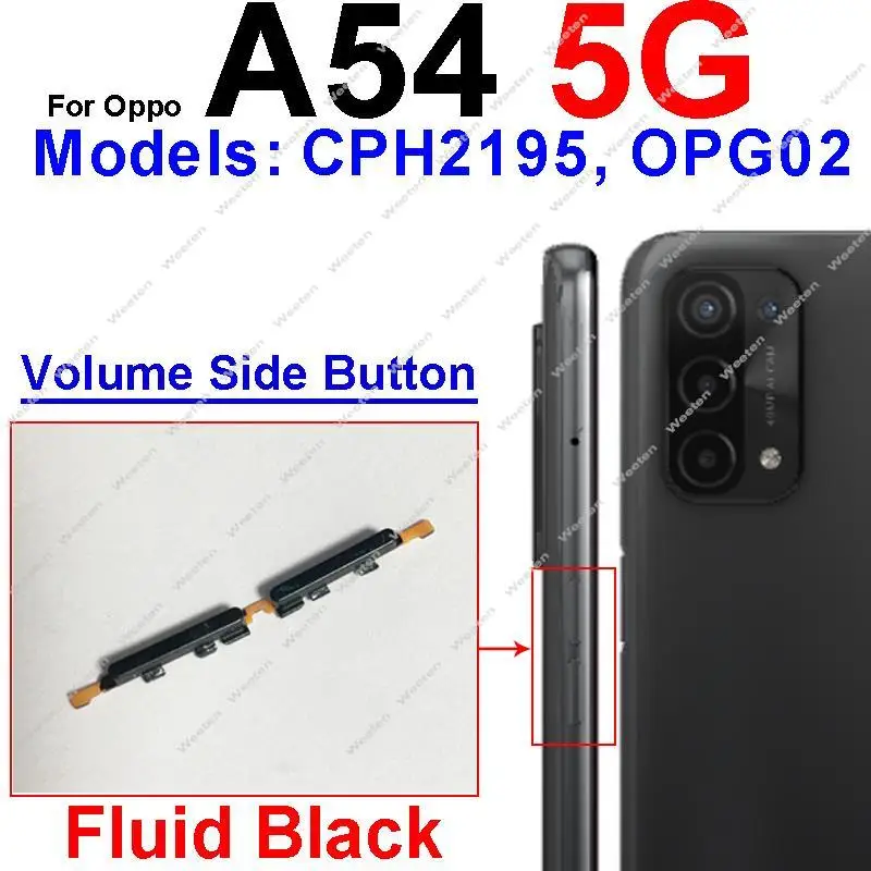 On OFF Power Volume Side Button For OPPO A53S A53 A54 A54S A74 4G 5G Up Down Volume Power Side Key Flex Cable Parts