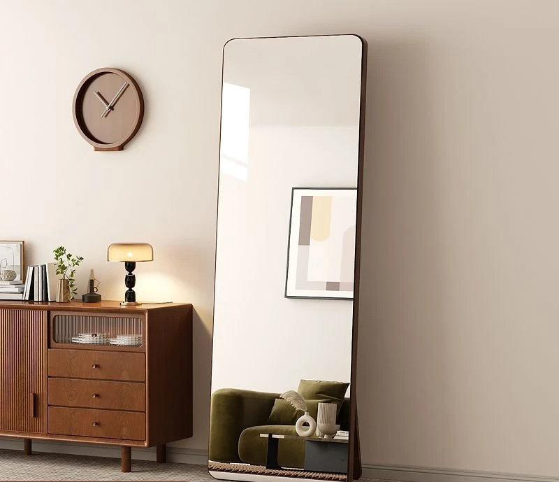 

High value retro full body mirror solid wood floor Internet celebrity clothing store fitting mirror