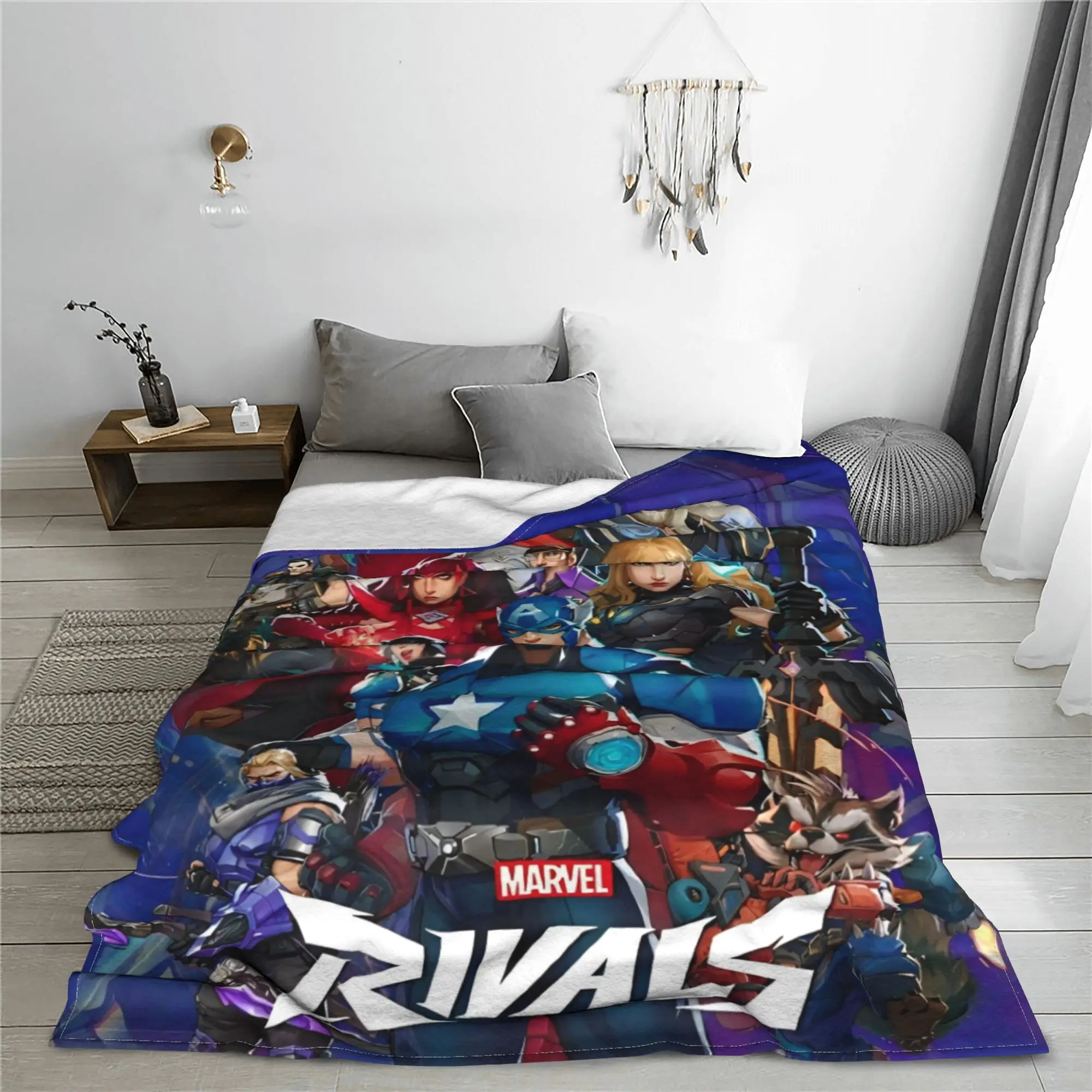 Marvel-Rivals PVP Video Game Flannel Blankets Characters Cool Funny Throw Blanket for Bedspreads 125*100cm Quilt Ultra-Soft